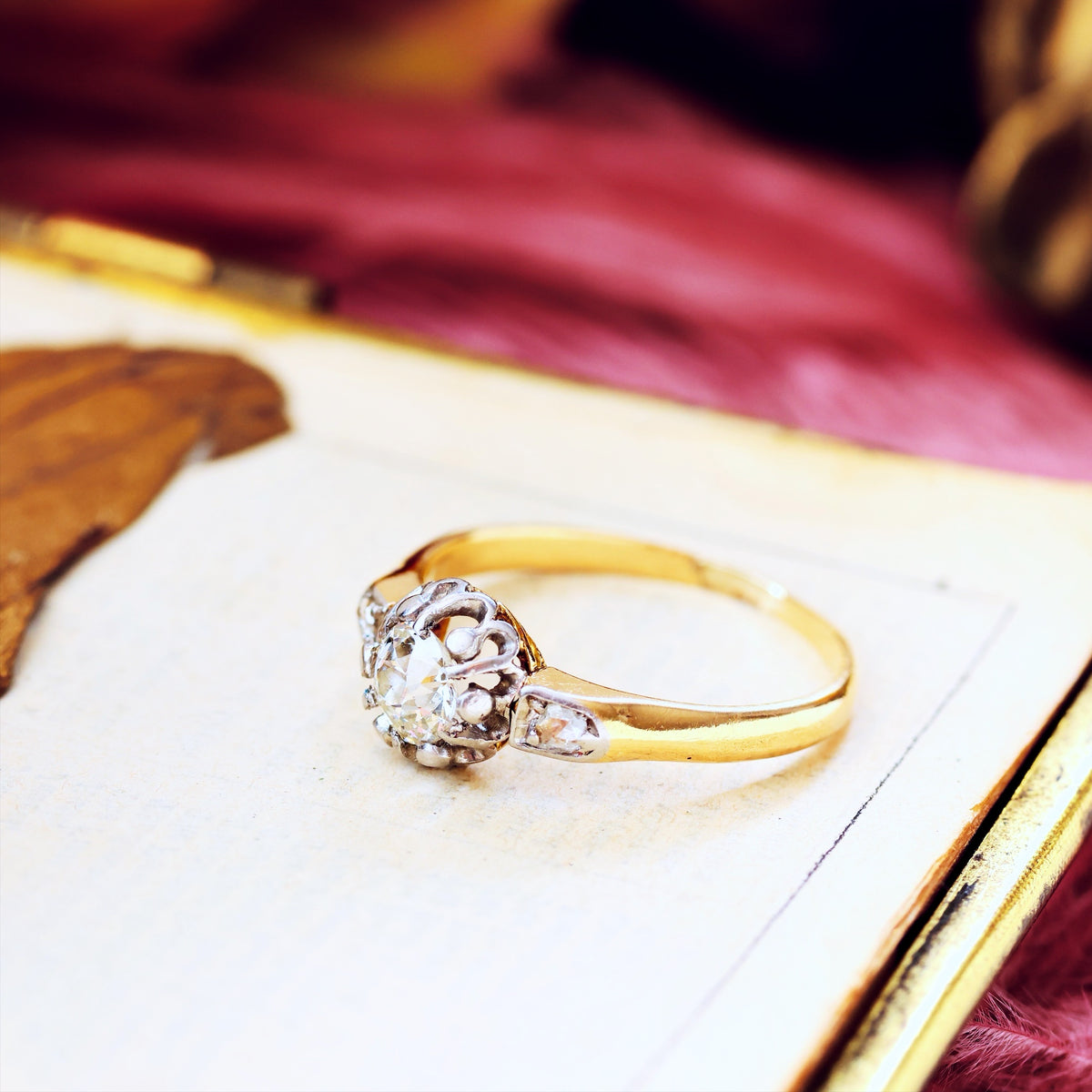 Darling Antique Hand Cut Diamond Engagement Ring