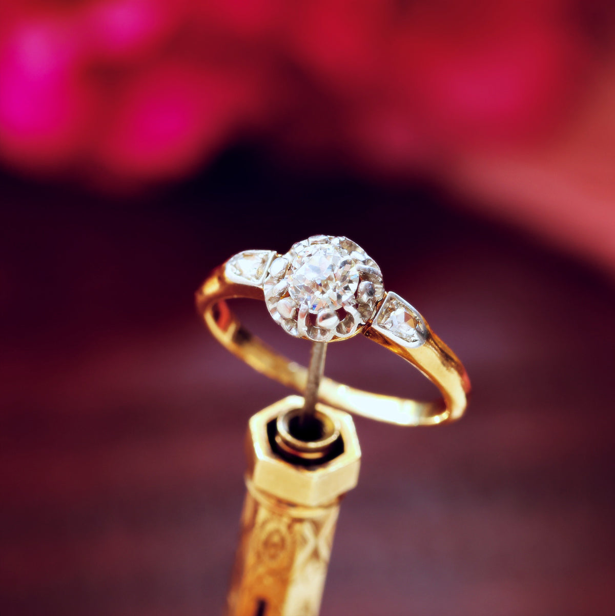 Darling Antique Hand Cut Diamond Engagement Ring