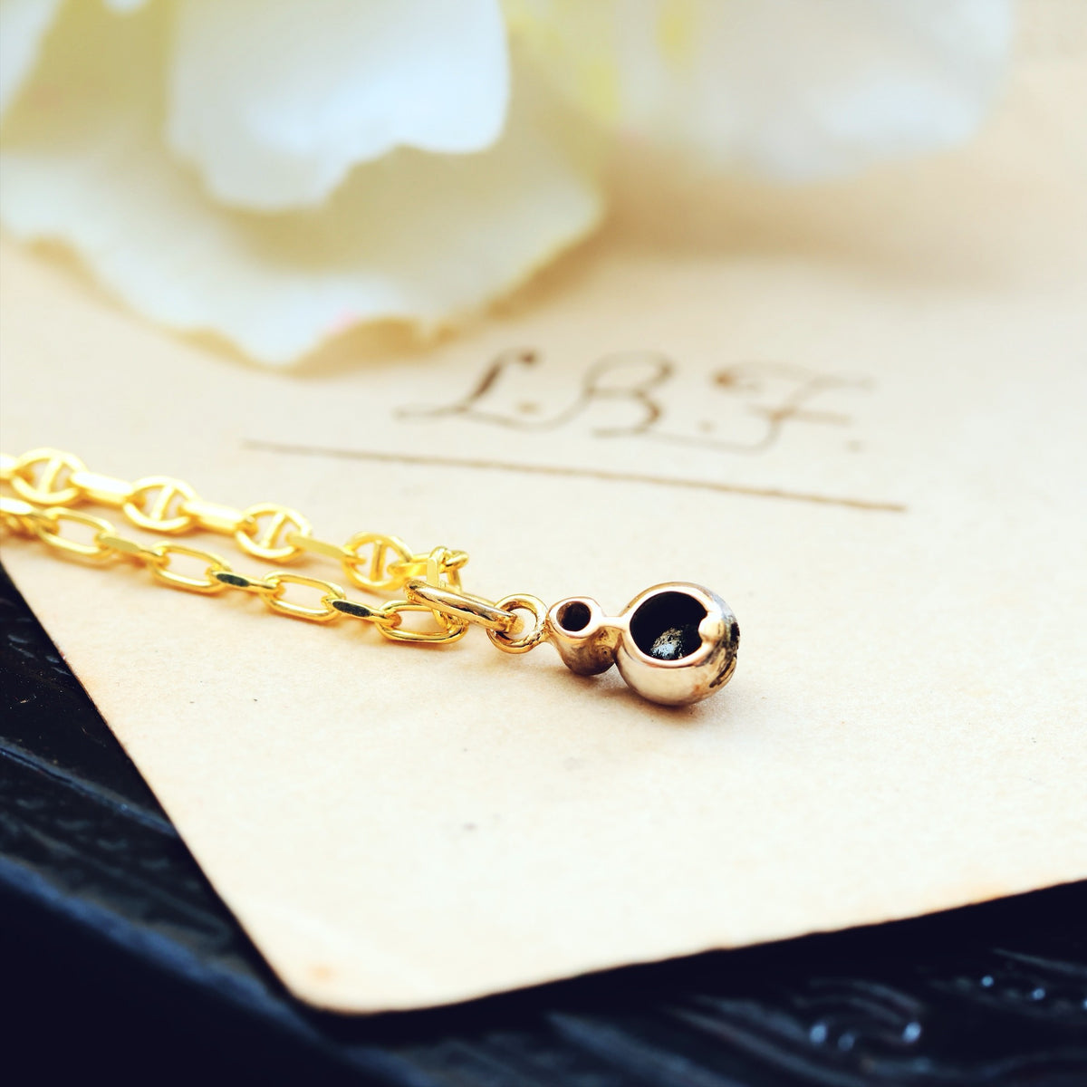 Darling Dainty Antique Hand Cut Diamond Pendant & Chain