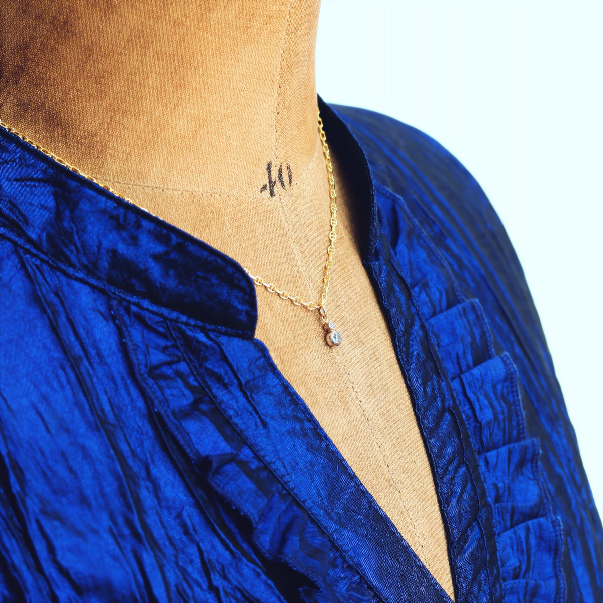 Darling Dainty Antique Hand Cut Diamond Pendant & Chain
