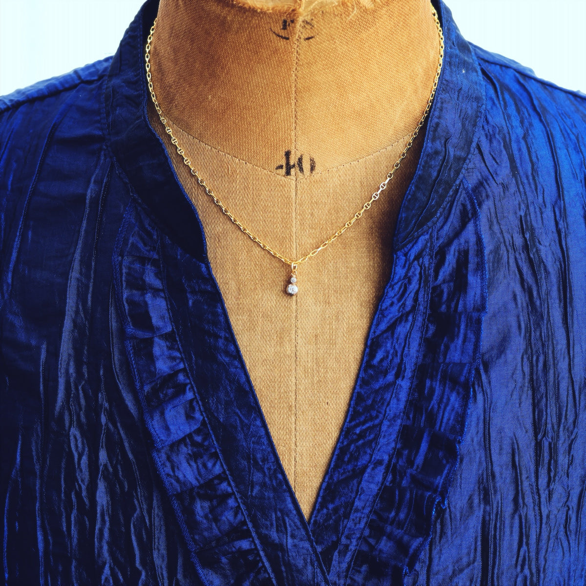 Darling Dainty Antique Hand Cut Diamond Pendant & Chain