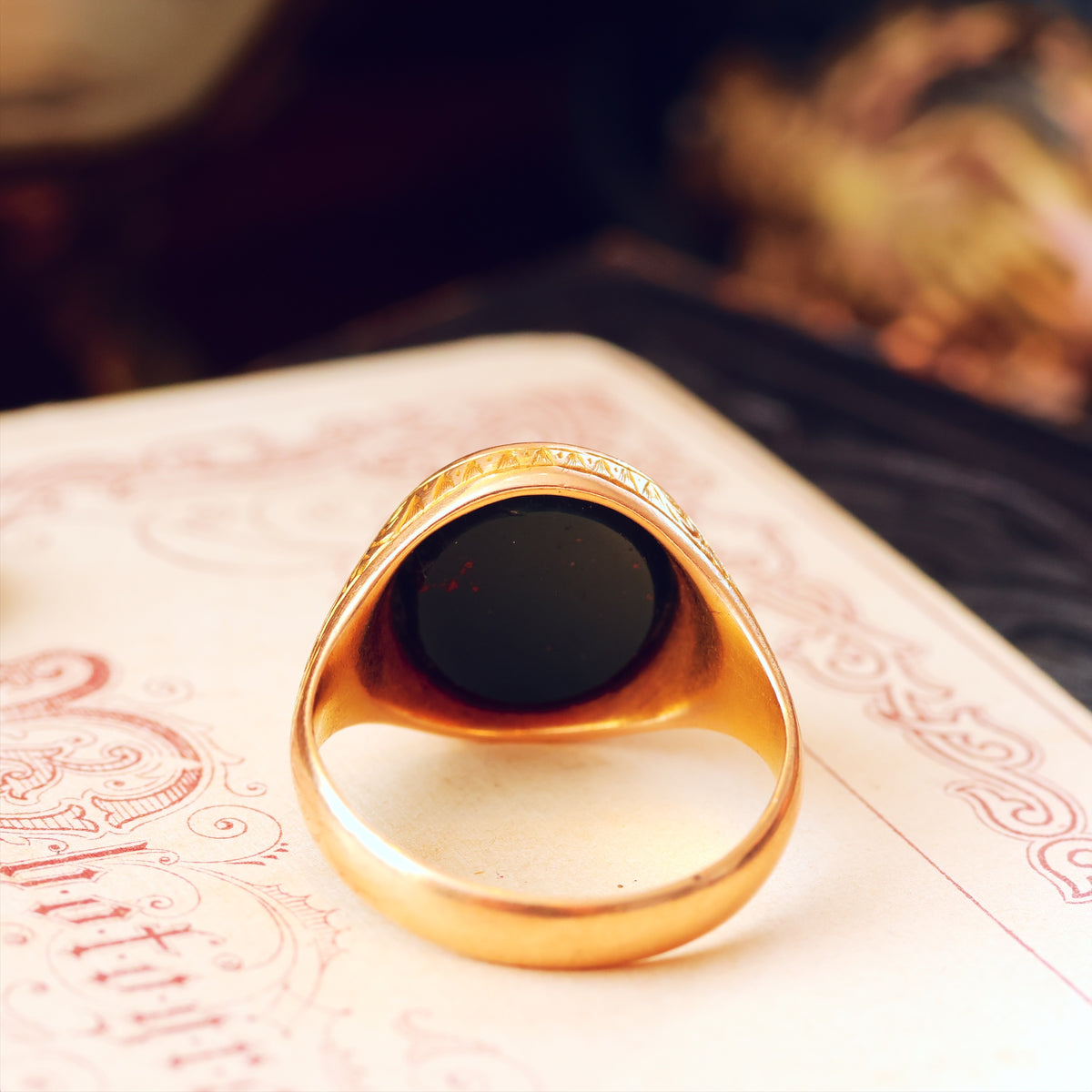 Handsome Hand Engraved Date 1892 15ct Gold Signet Ring