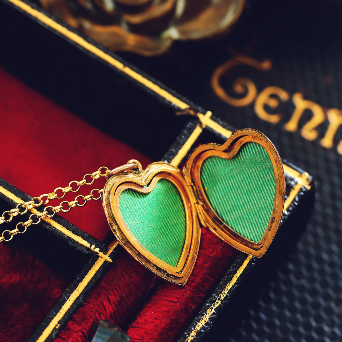 Finest Antique Hand Engraved Heart Shaped Gold Locket