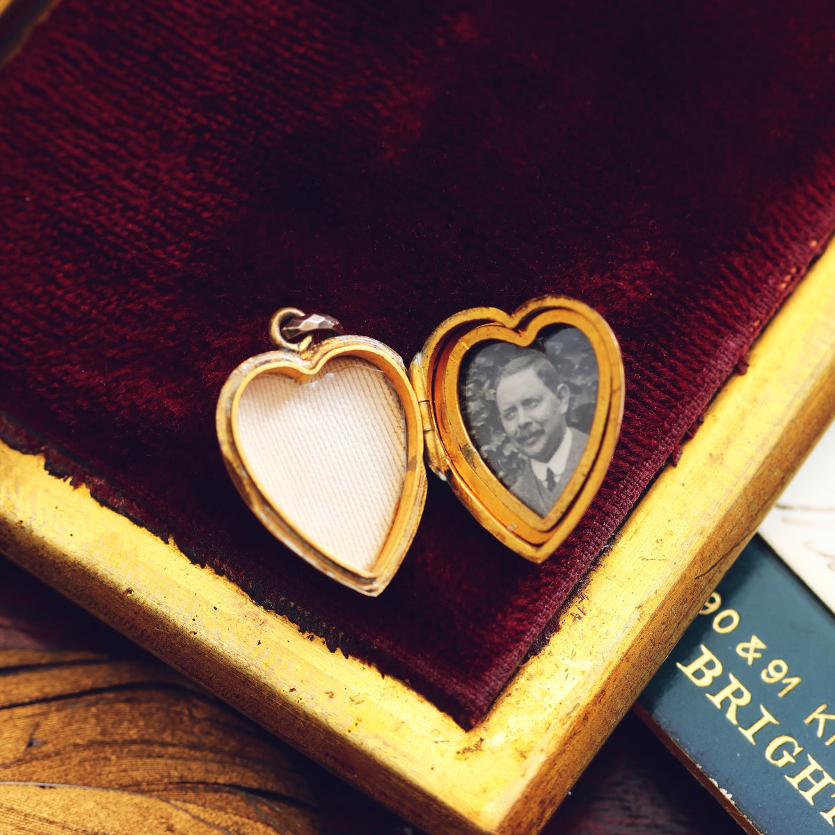 Antique Hand Engraved Heart Shaped Gold Locket