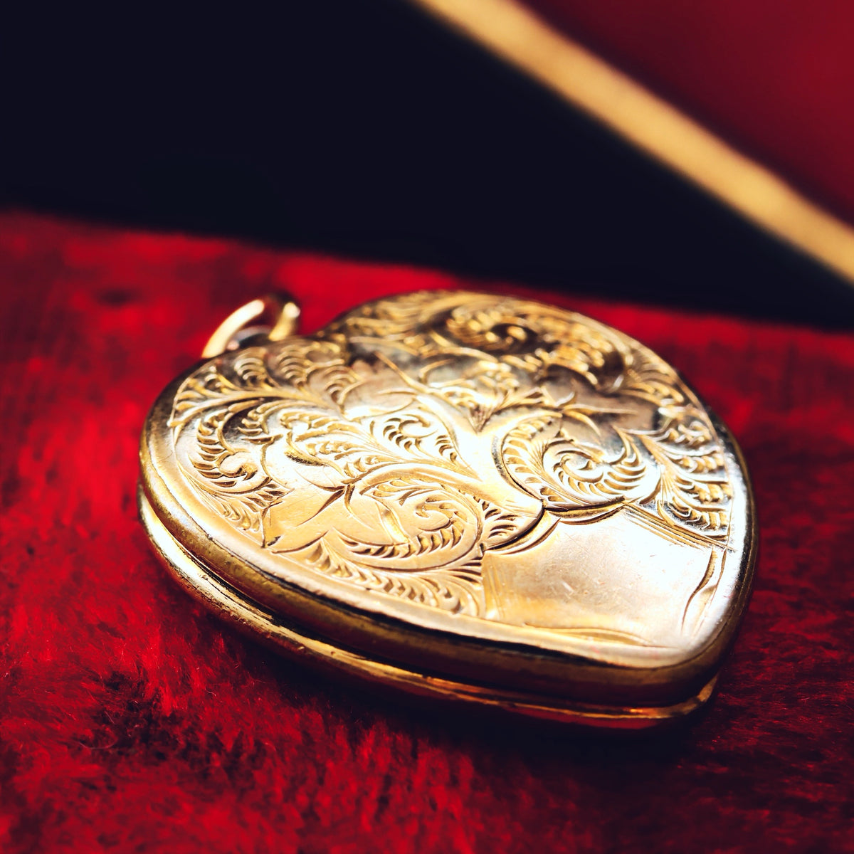 Antique Hand Engraved Heart Shaped Locket