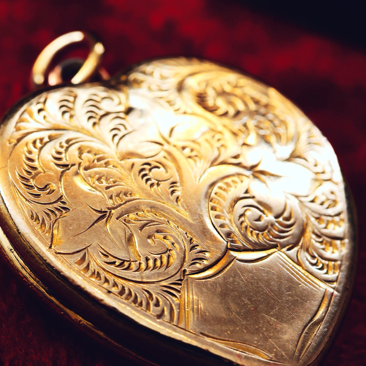 Antique Hand Engraved Heart Shaped Locket
