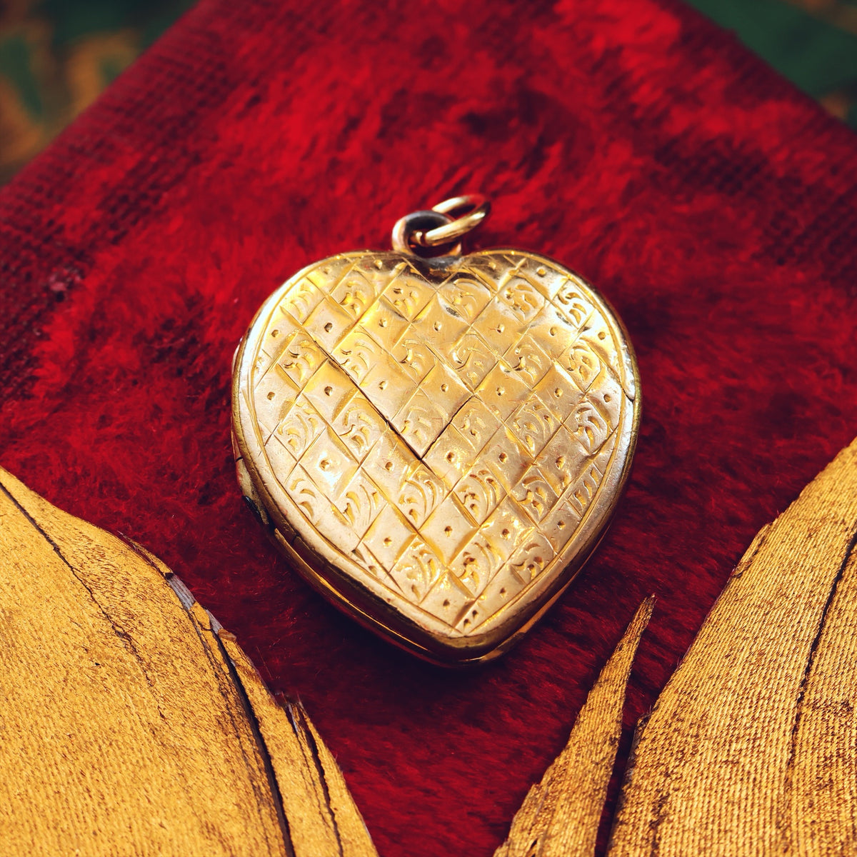 Antique Hand Engraved Heart Shaped Locket