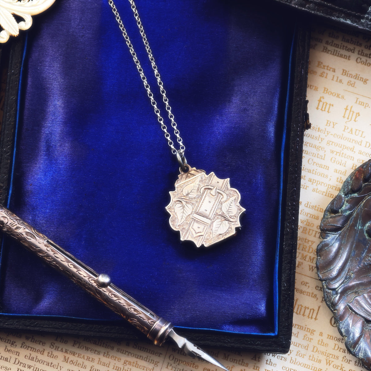 Antique Hand Engraved 'Love & Fidelity' Silver Locket