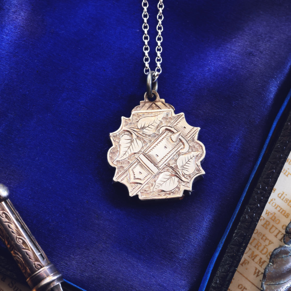 Antique Hand Engraved 'Love & Fidelity' Silver Locket