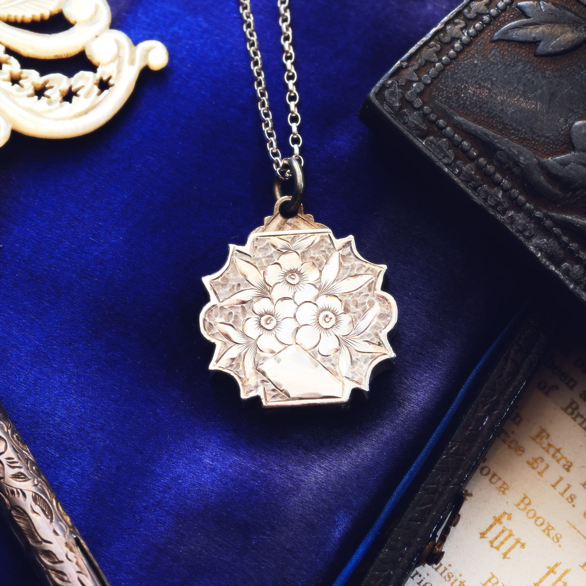 Antique Hand Engraved 'Love & Fidelity' Silver Locket