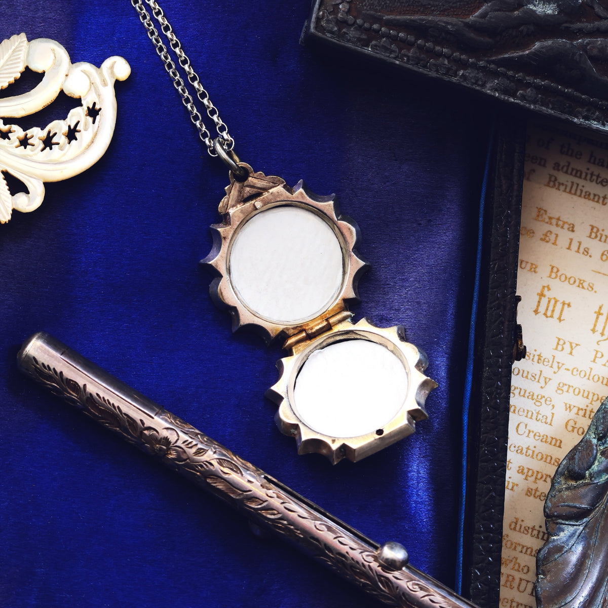 Antique Hand Engraved 'Love & Fidelity' Silver Locket