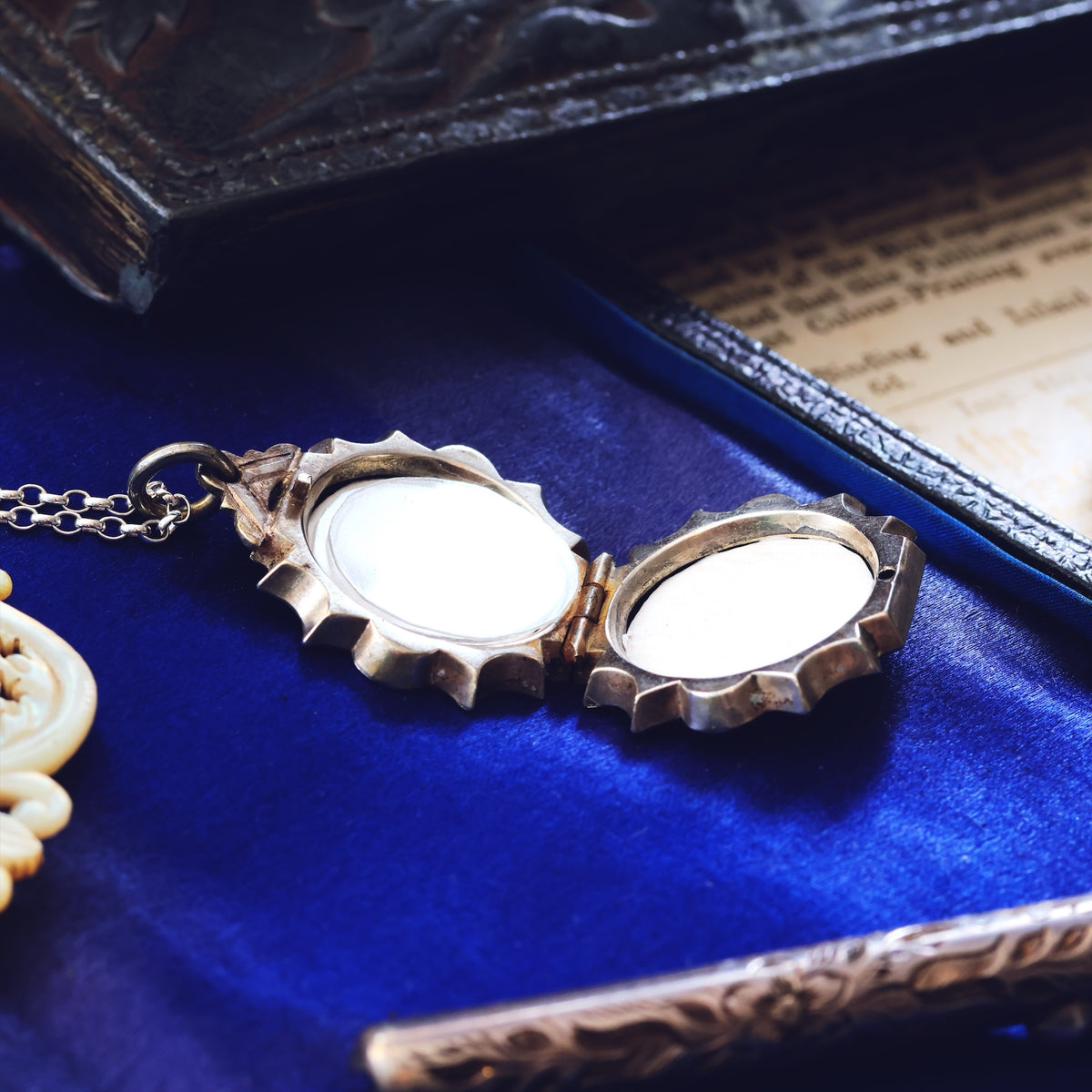 Antique Hand Engraved 'Love & Fidelity' Silver Locket