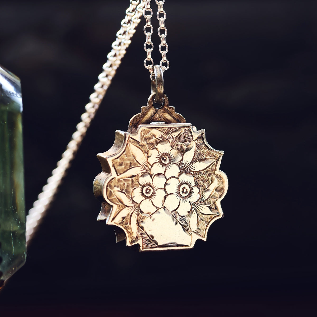 Antique Hand Engraved 'Love & Fidelity' Silver Locket