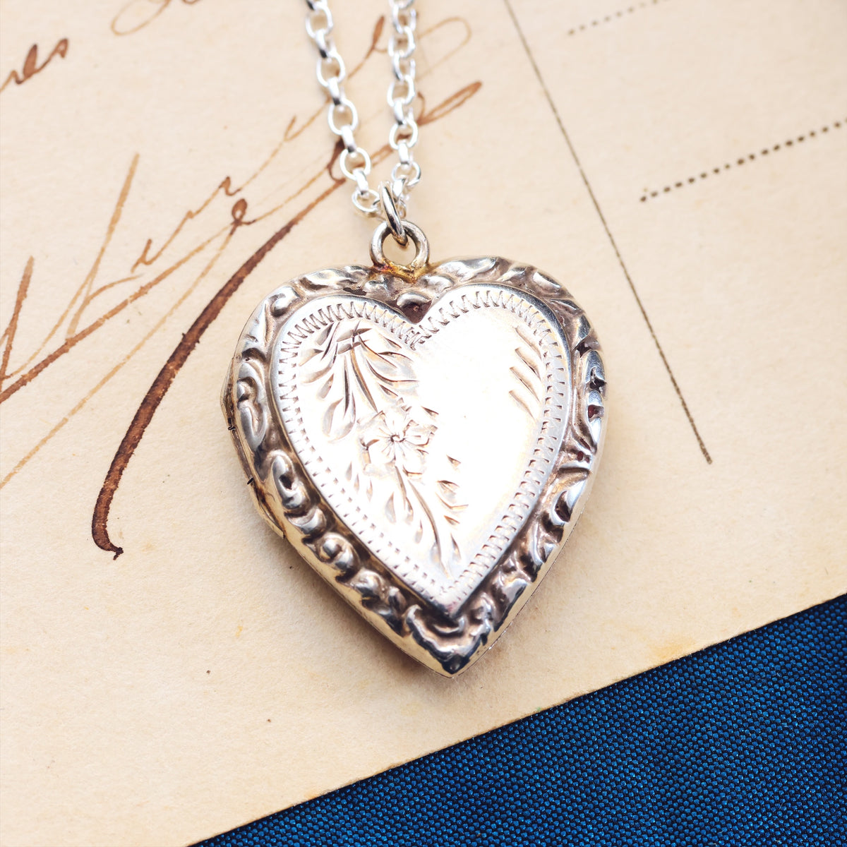 Antique Hand Engraved Silver Locket