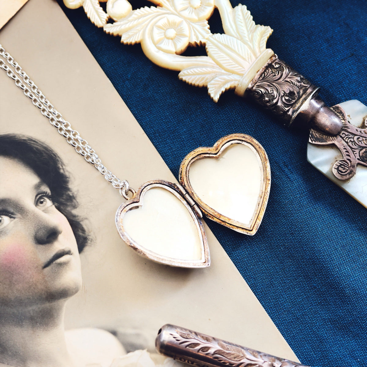 Antique Hand Engraved Silver Locket