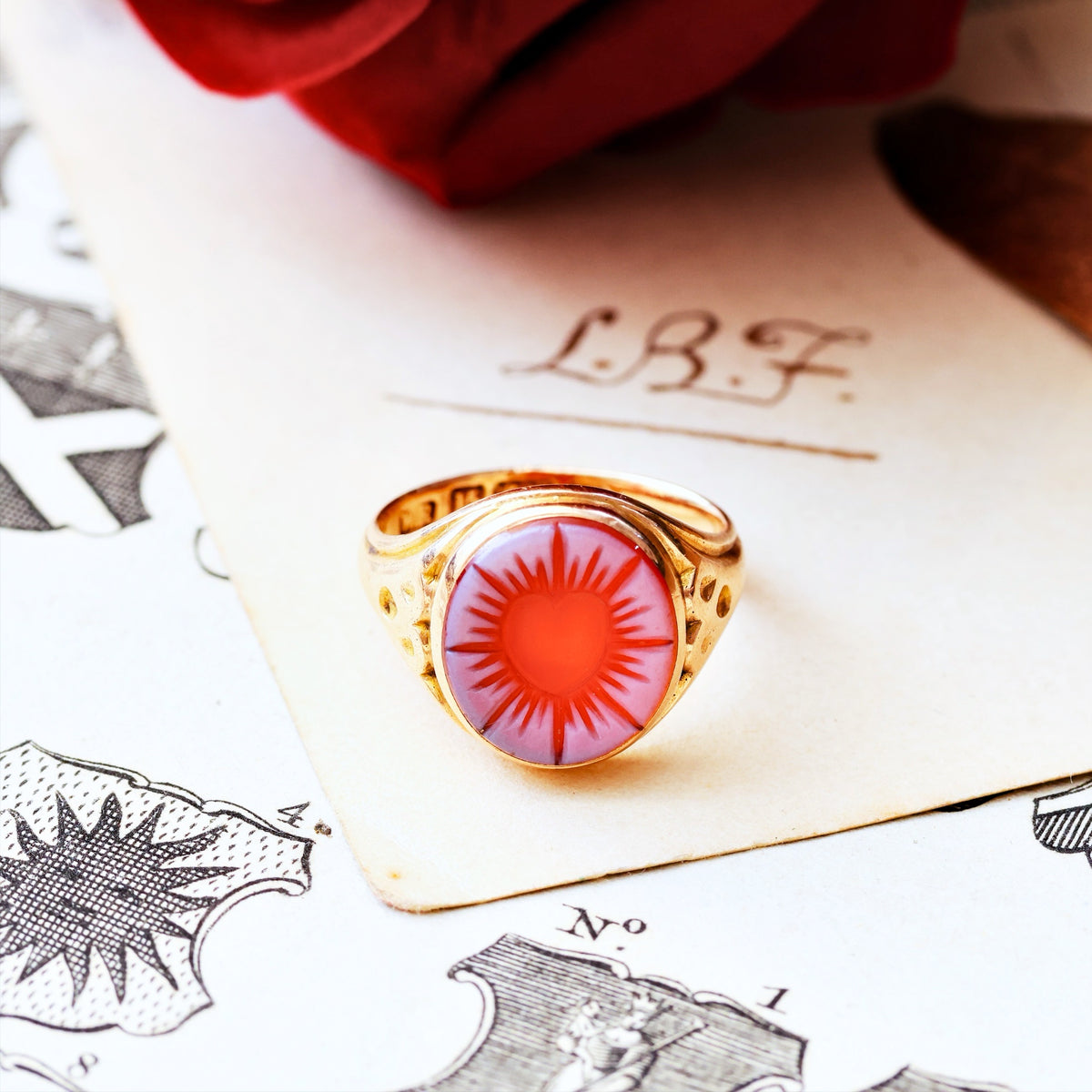 Antique Intaglio Sardonyx Signet Ring