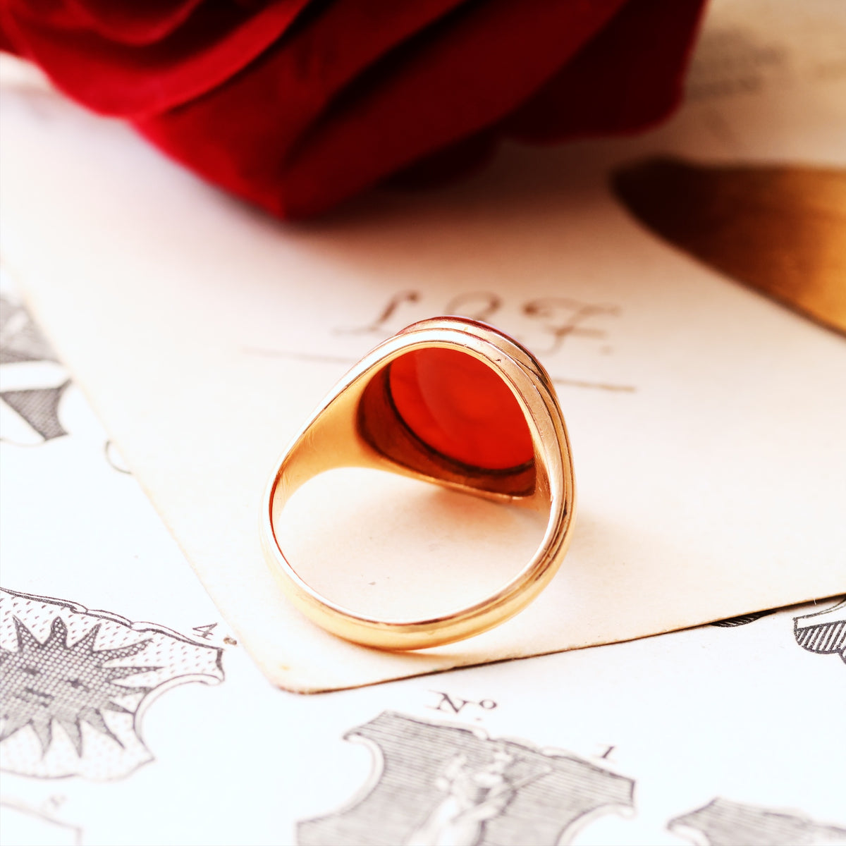 Antique Intaglio Sardonyx Signet Ring