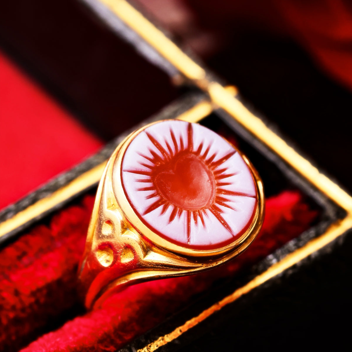 Antique Intaglio Sardonyx Signet Ring