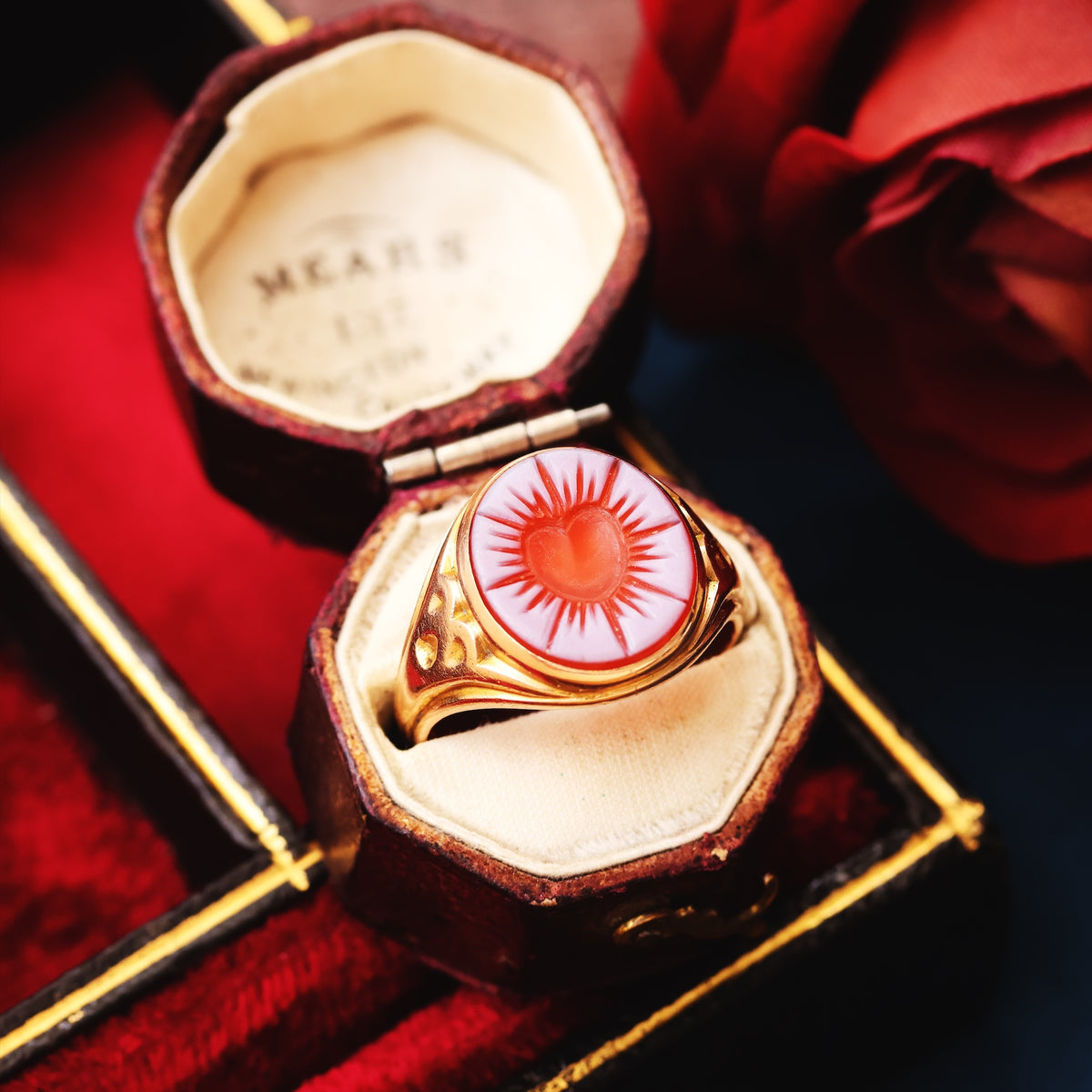 Antique Intaglio Sardonyx Signet Ring