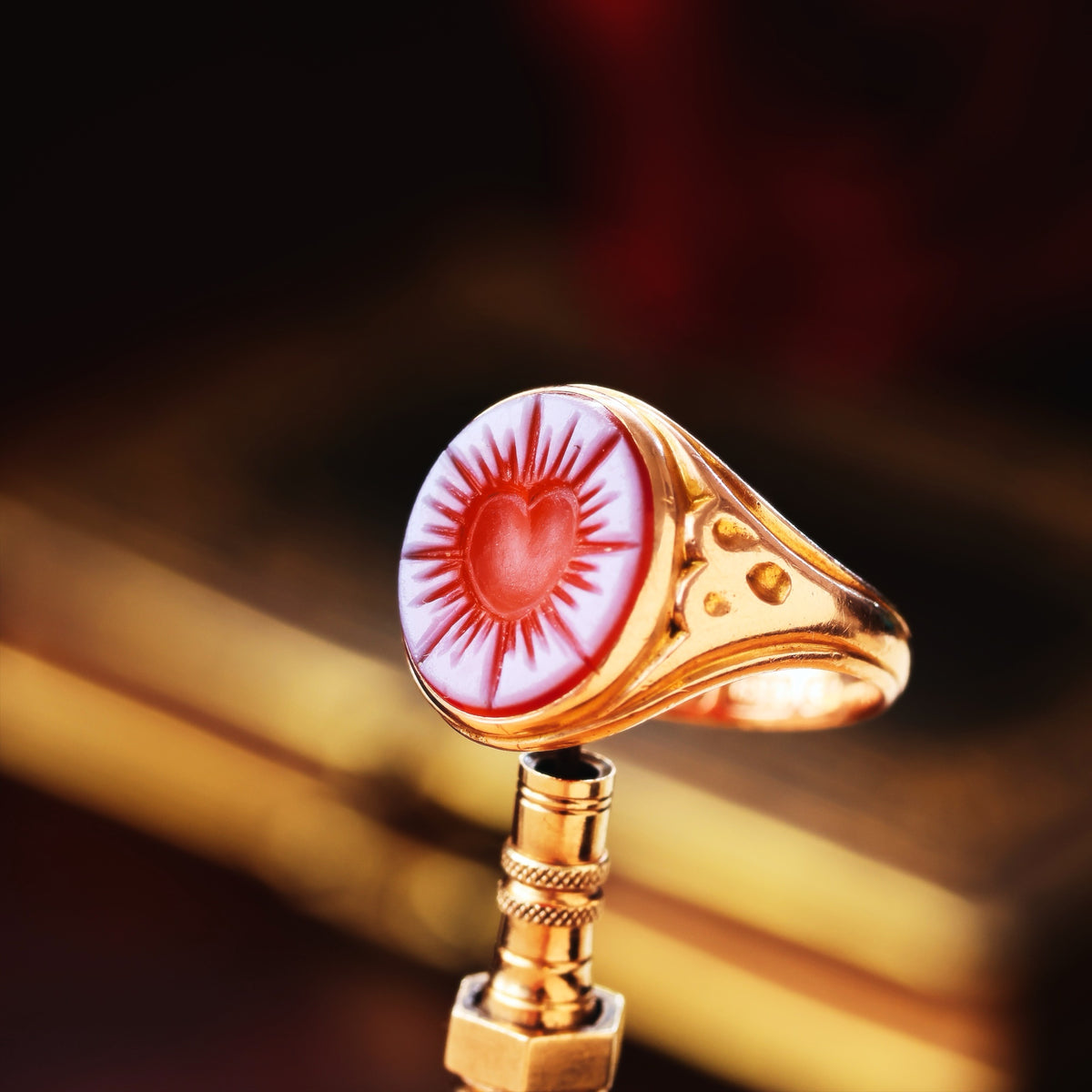 Antique Intaglio Sardonyx Signet Ring