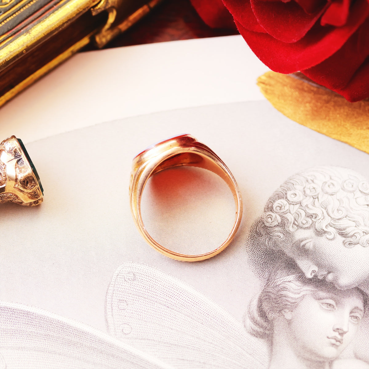 Antique Intaglio Sardonyx Signet Ring