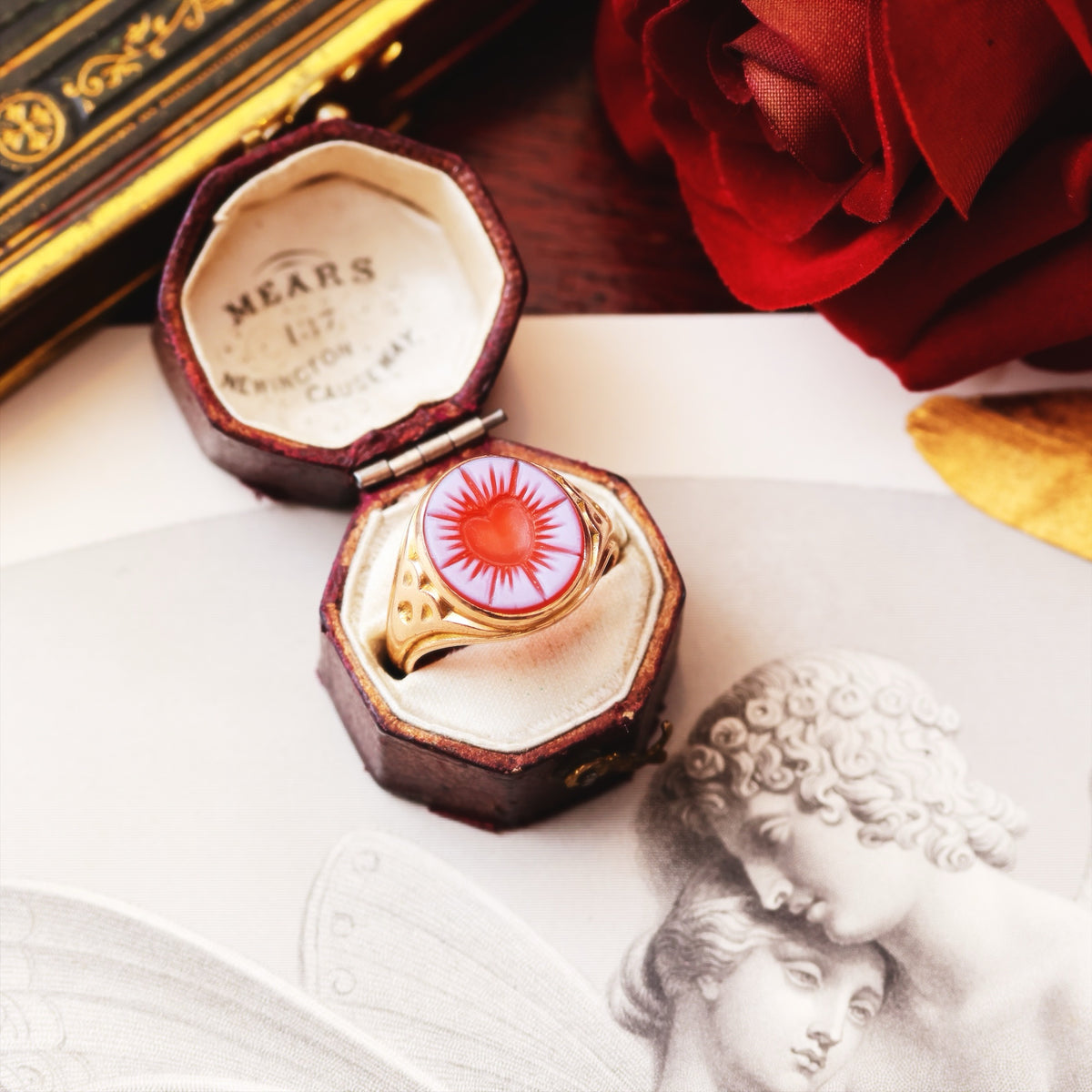 Antique Intaglio Sardonyx Signet Ring