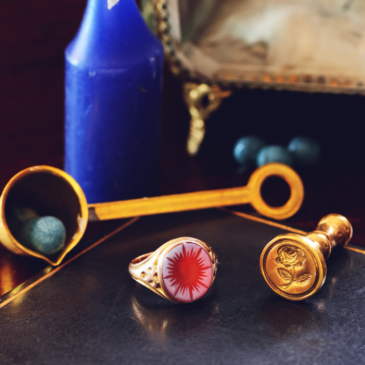 Antique Intaglio Sardonyx Signet Ring