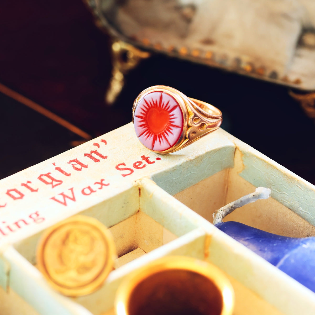 Antique Intaglio Sardonyx Signet Ring