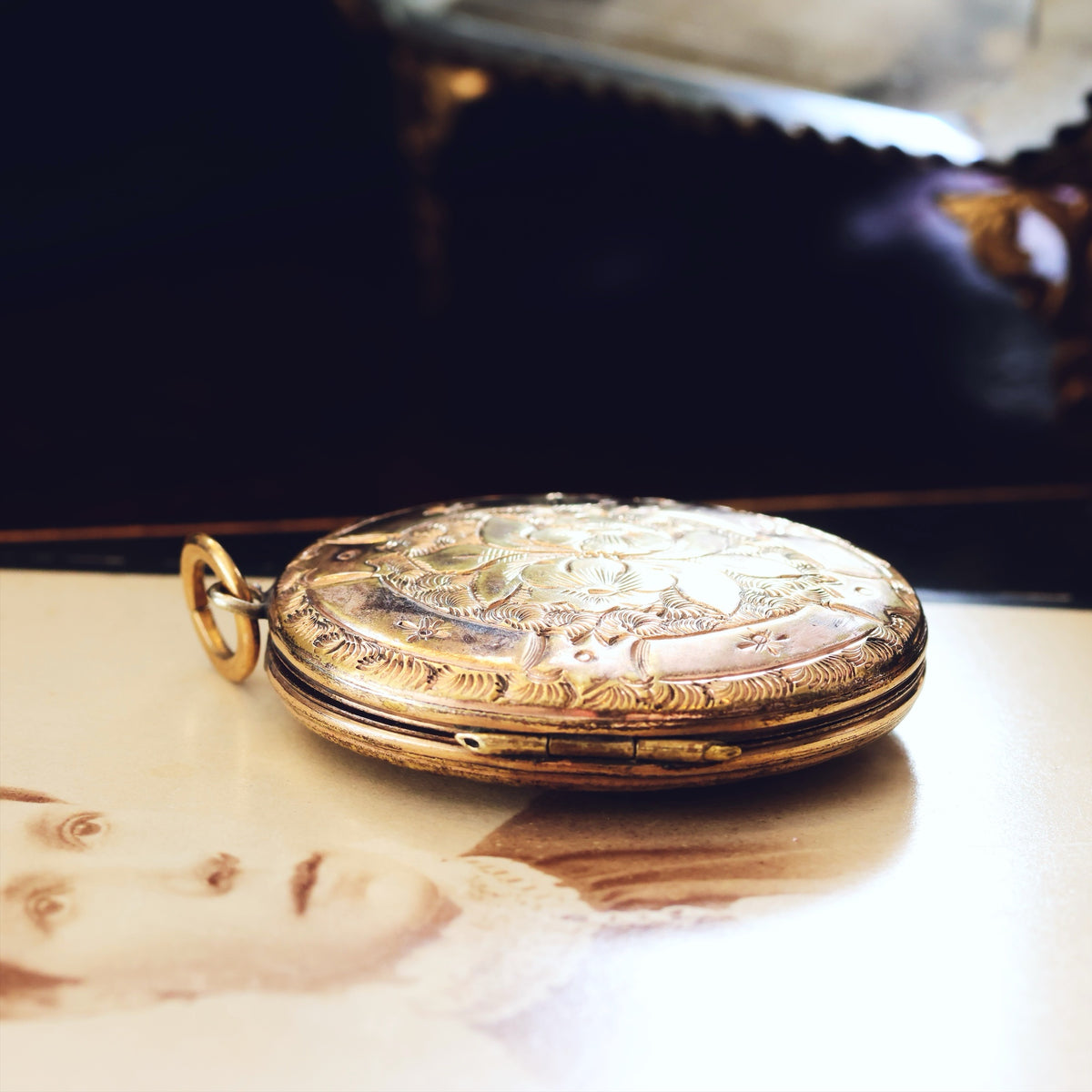 Large Victorian 'Roses for LOVE' Locket