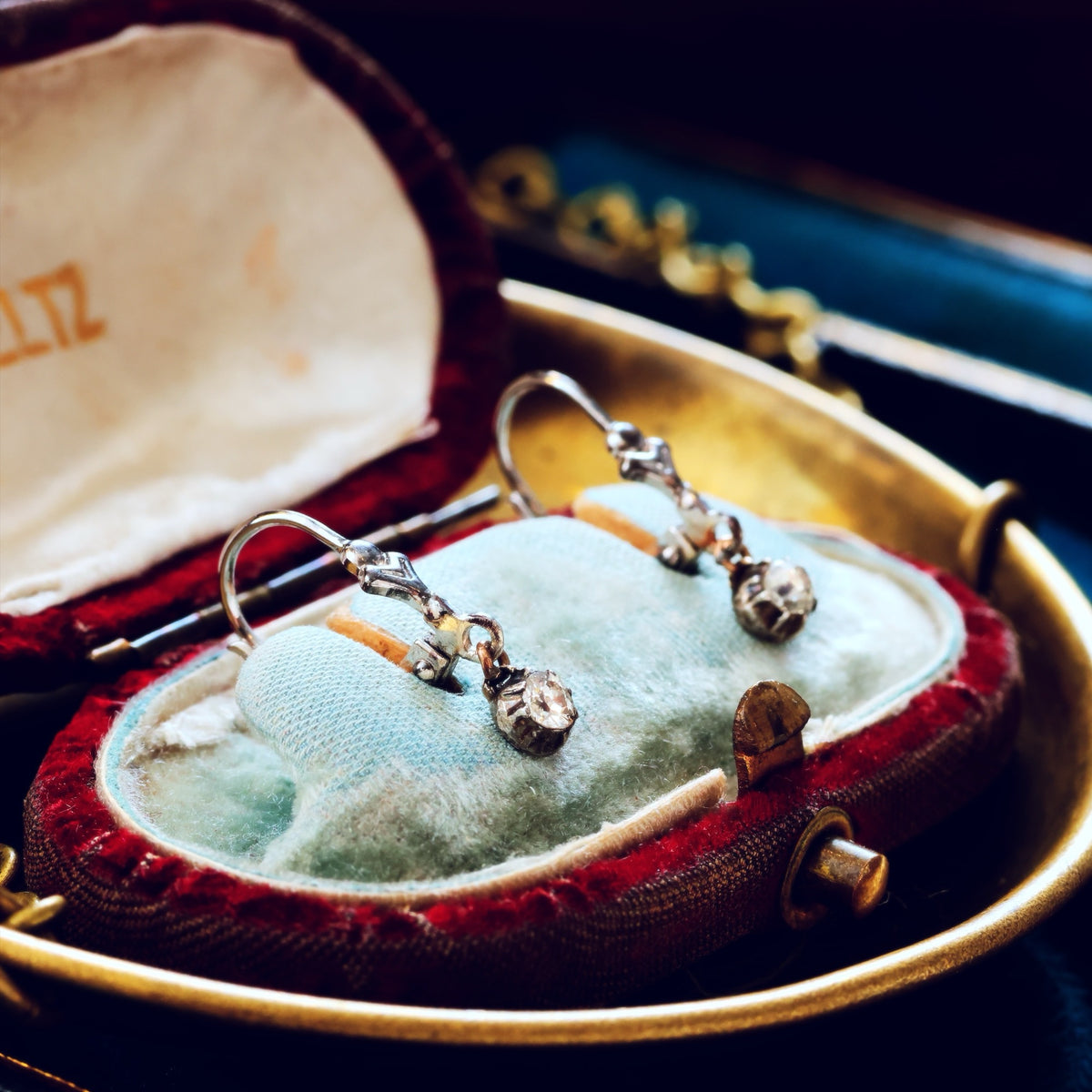 Adorable Little Hand Cut Diamond Earrings