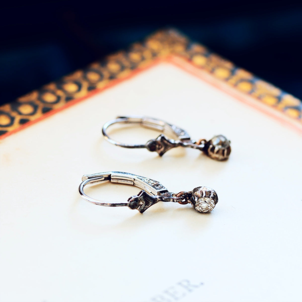 Adorable Little Hand Cut Diamond Earrings
