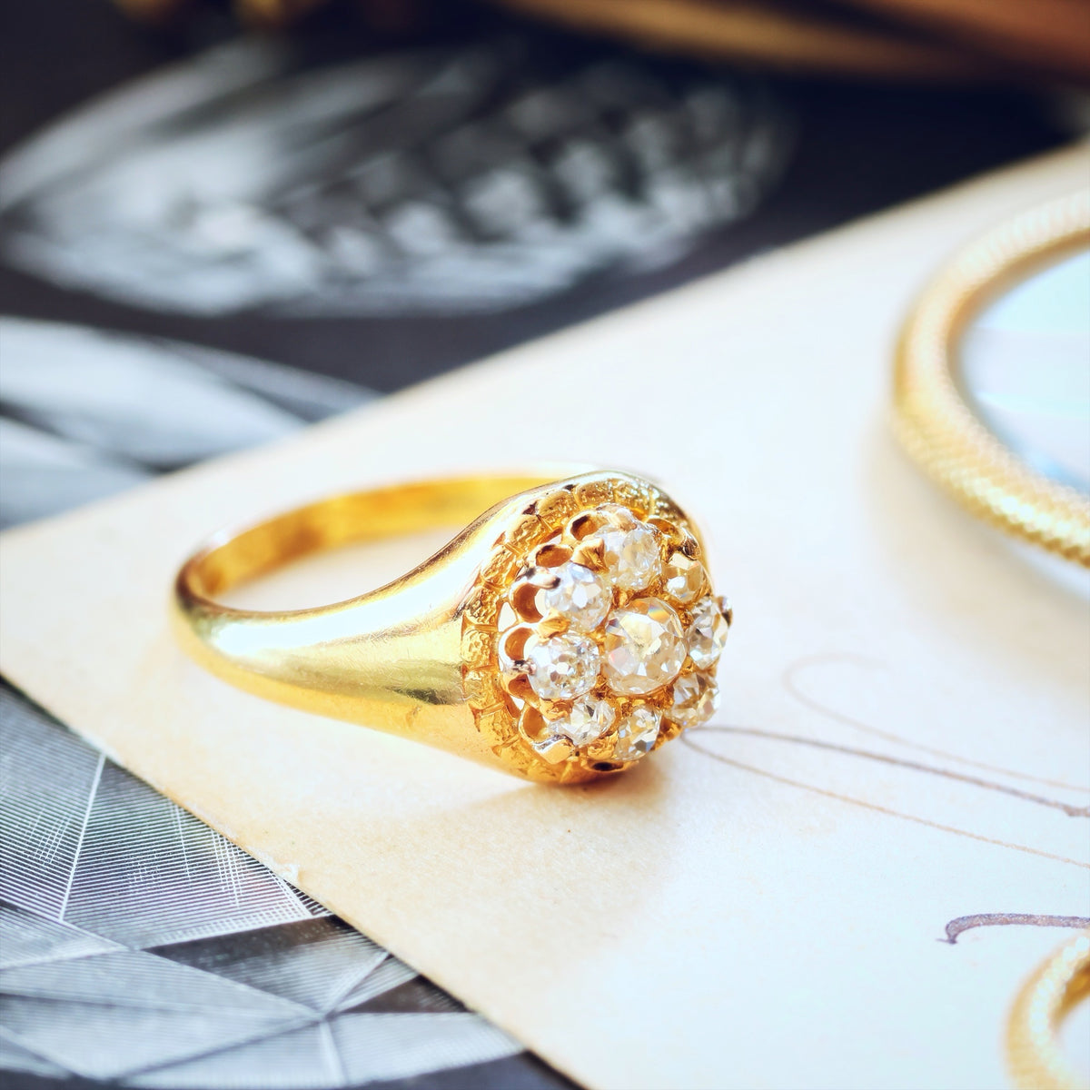 Romantic Love! Mid Victorian Diamond Engagement Ring
