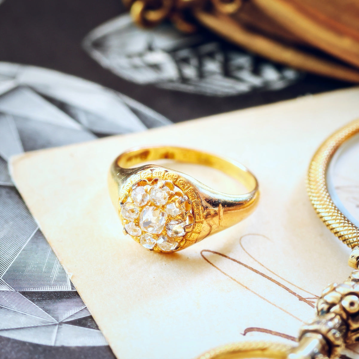 Romantic Love! Mid Victorian Diamond Engagement Ring