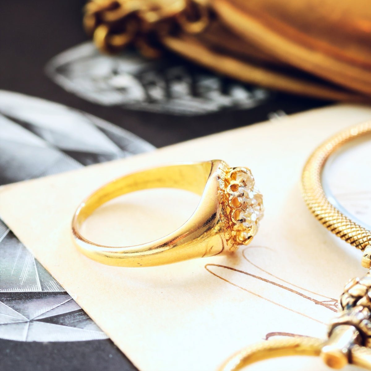 Romantic Love! Mid Victorian Diamond Engagement Ring