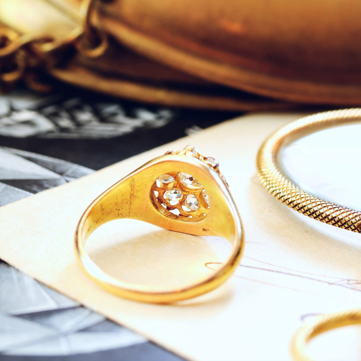 Romantic Love! Mid Victorian Diamond Engagement Ring