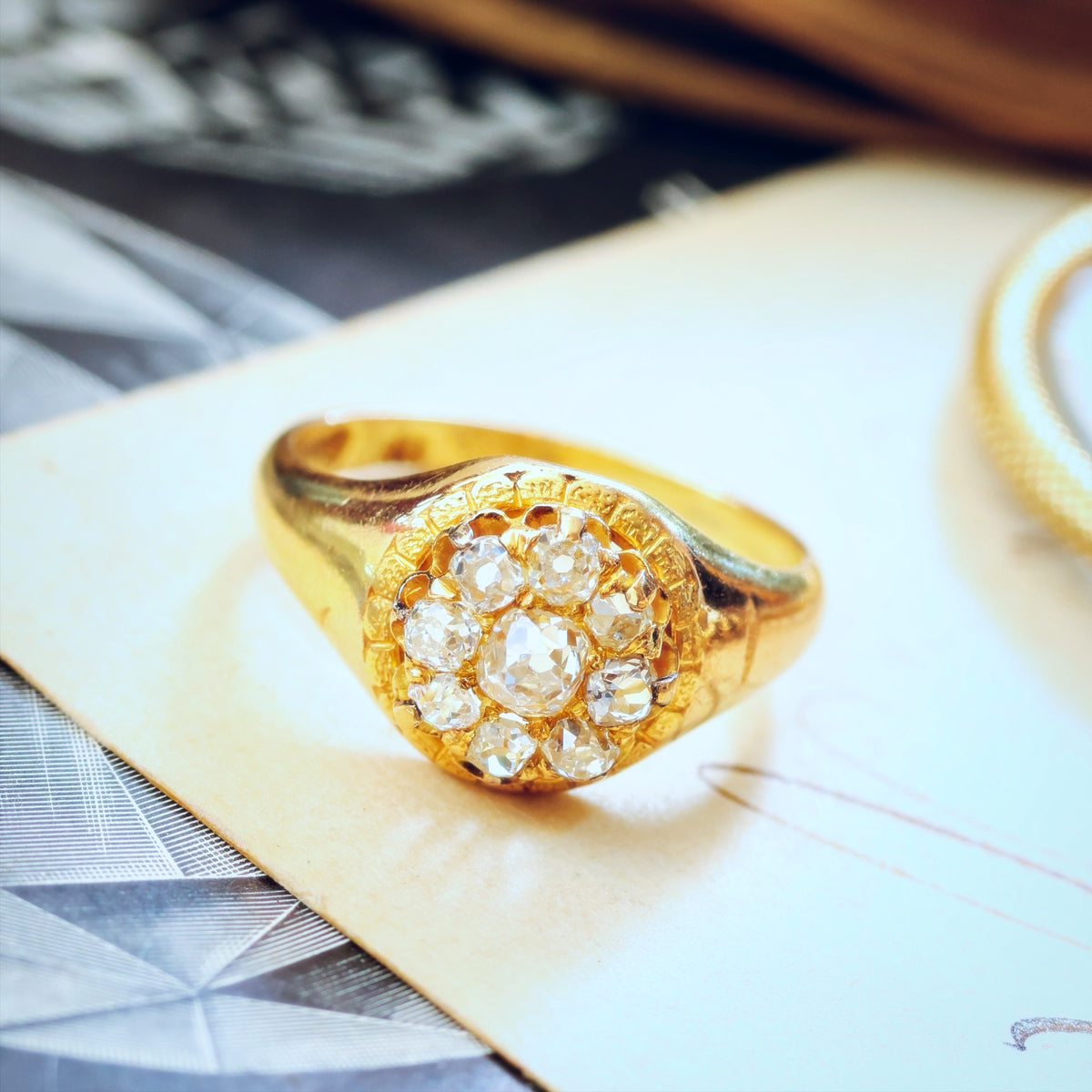 Romantic Love! Mid Victorian Diamond Engagement Ring