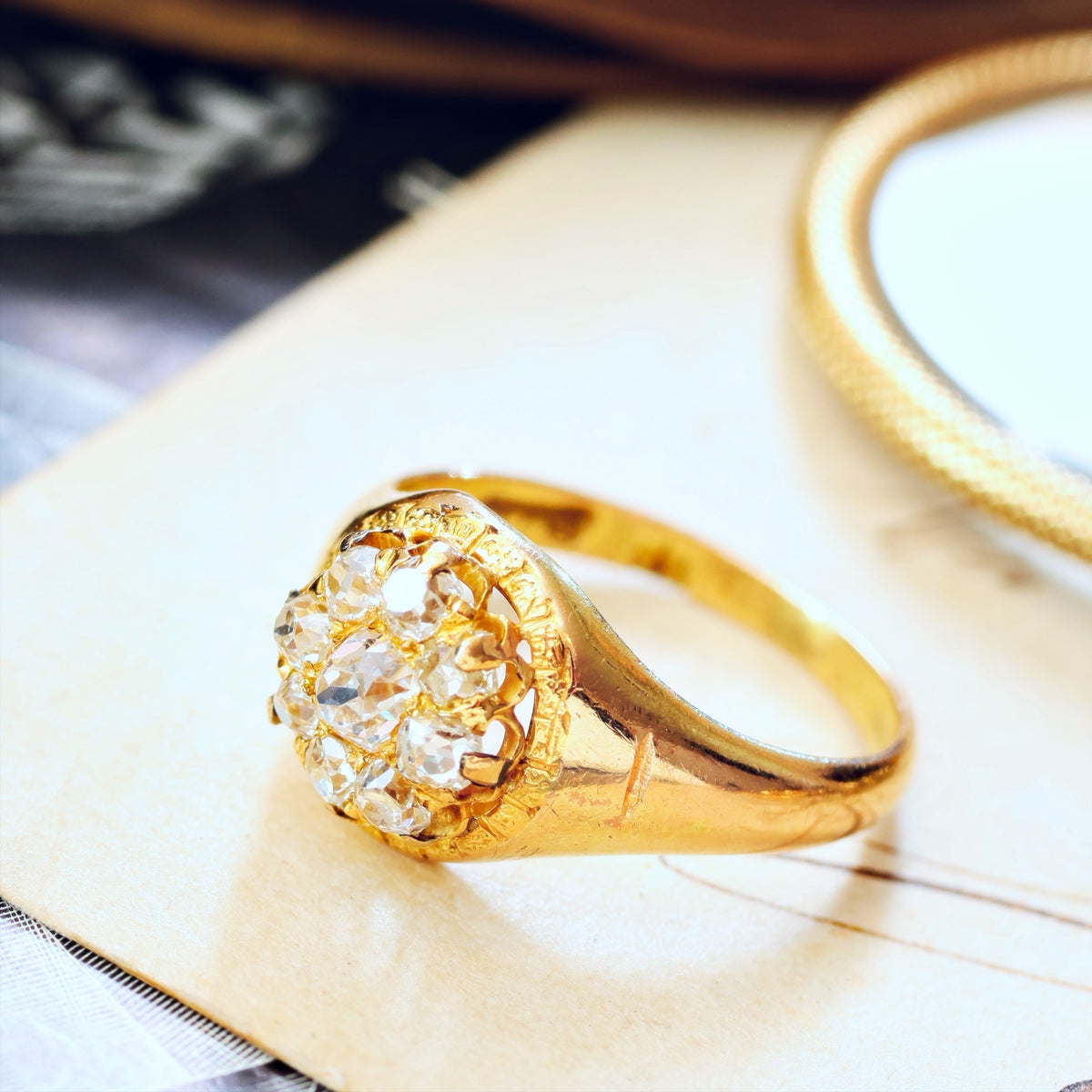 Romantic Love! Mid Victorian Diamond Engagement Ring