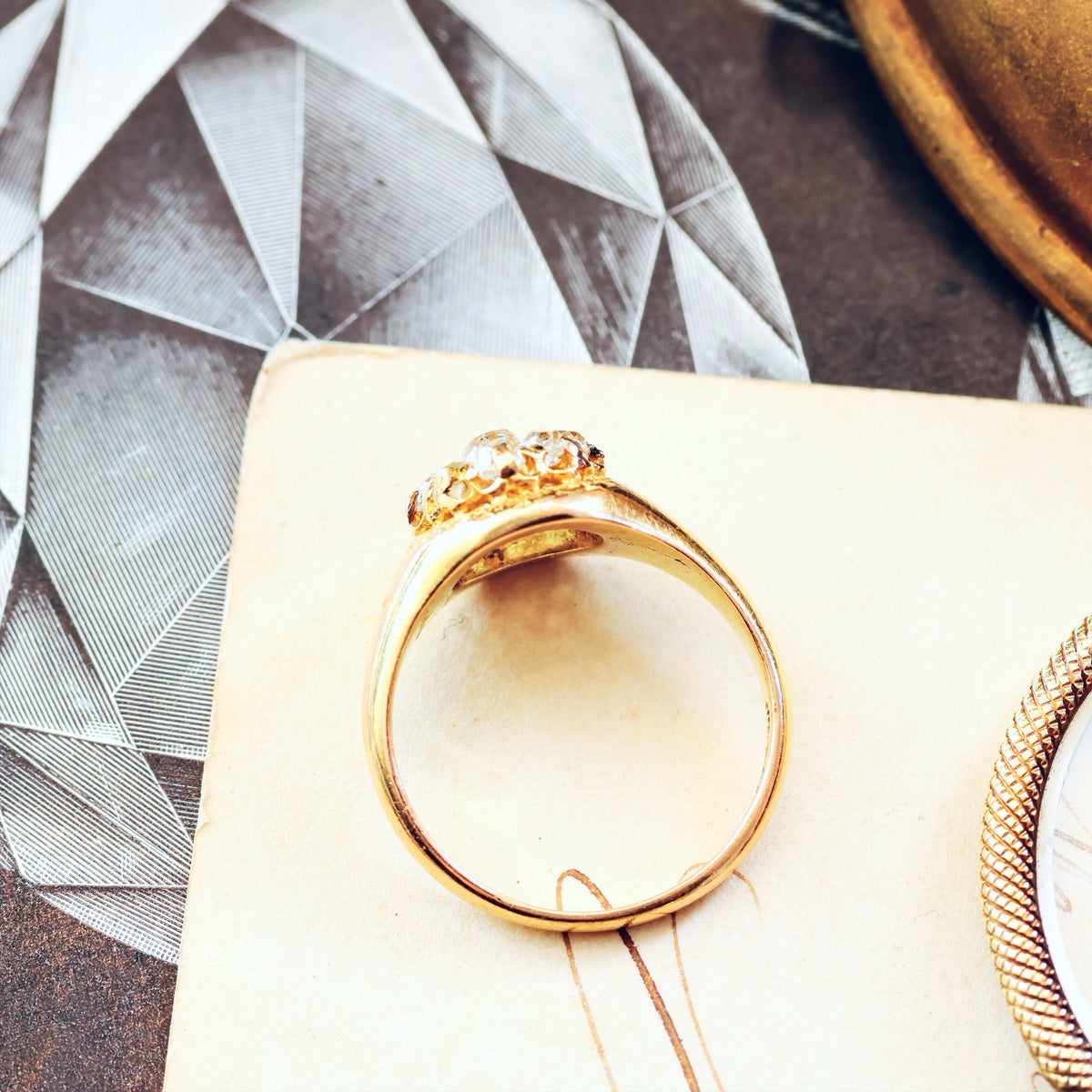 Romantic Love! Mid Victorian Diamond Engagement Ring