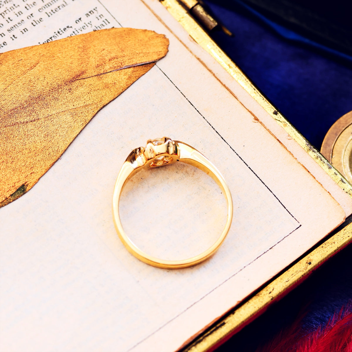 Recycled Antique Mine Cut Diamond Engagement Ring