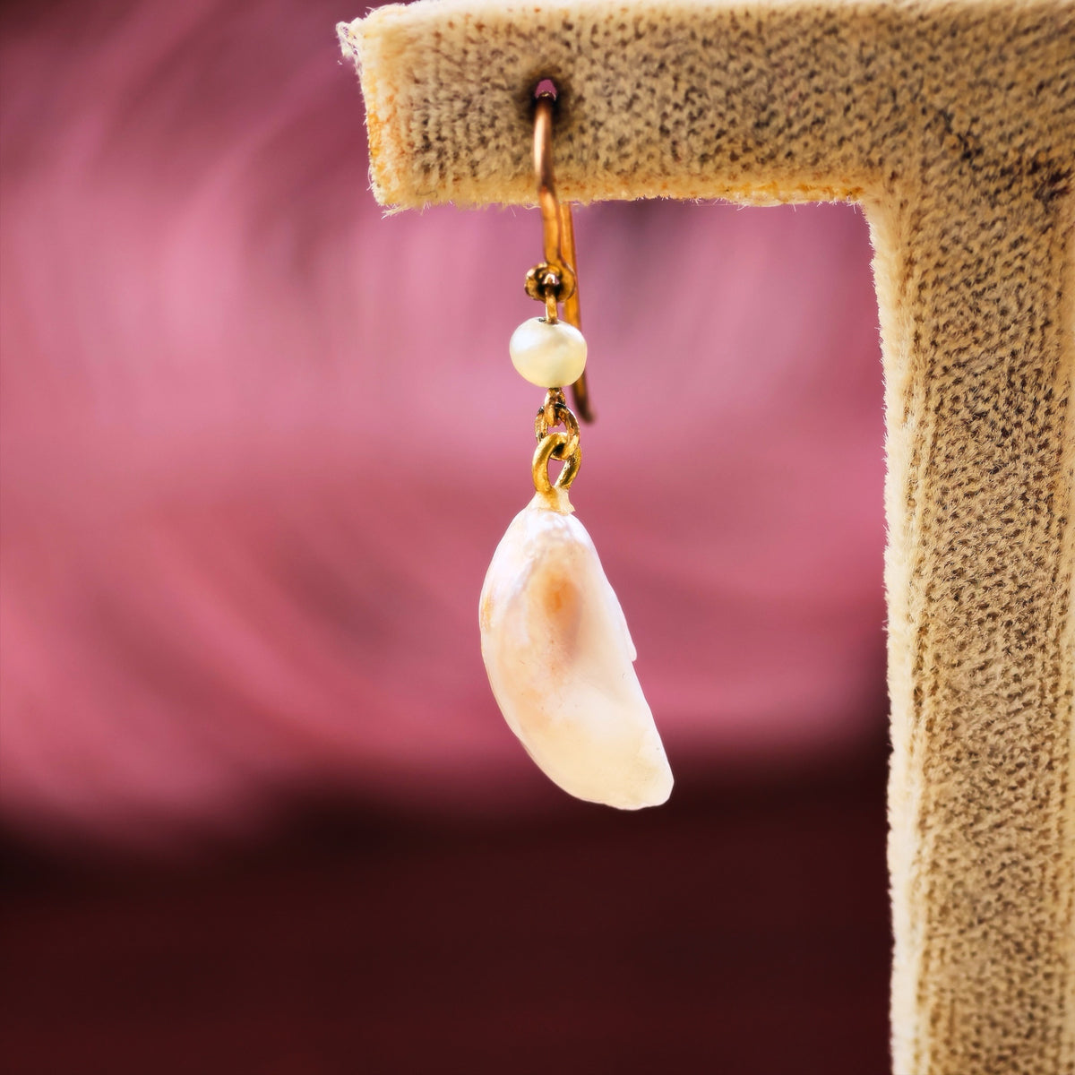 Antique Natural Freshwater Wing Pearl Earrings