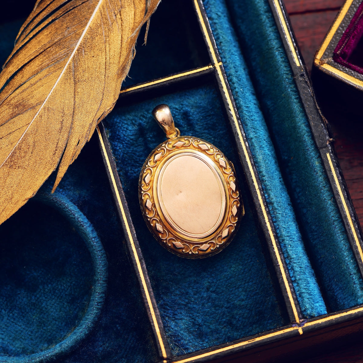 Antique Oval Garnet & Pearl Gold Locket