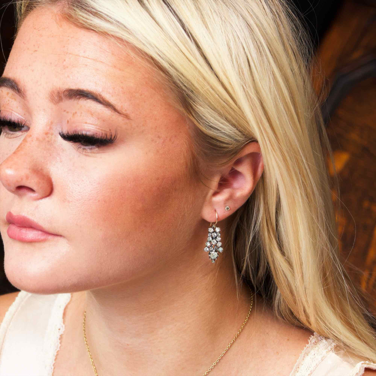Vintage Georgian Revival Paste Earrings