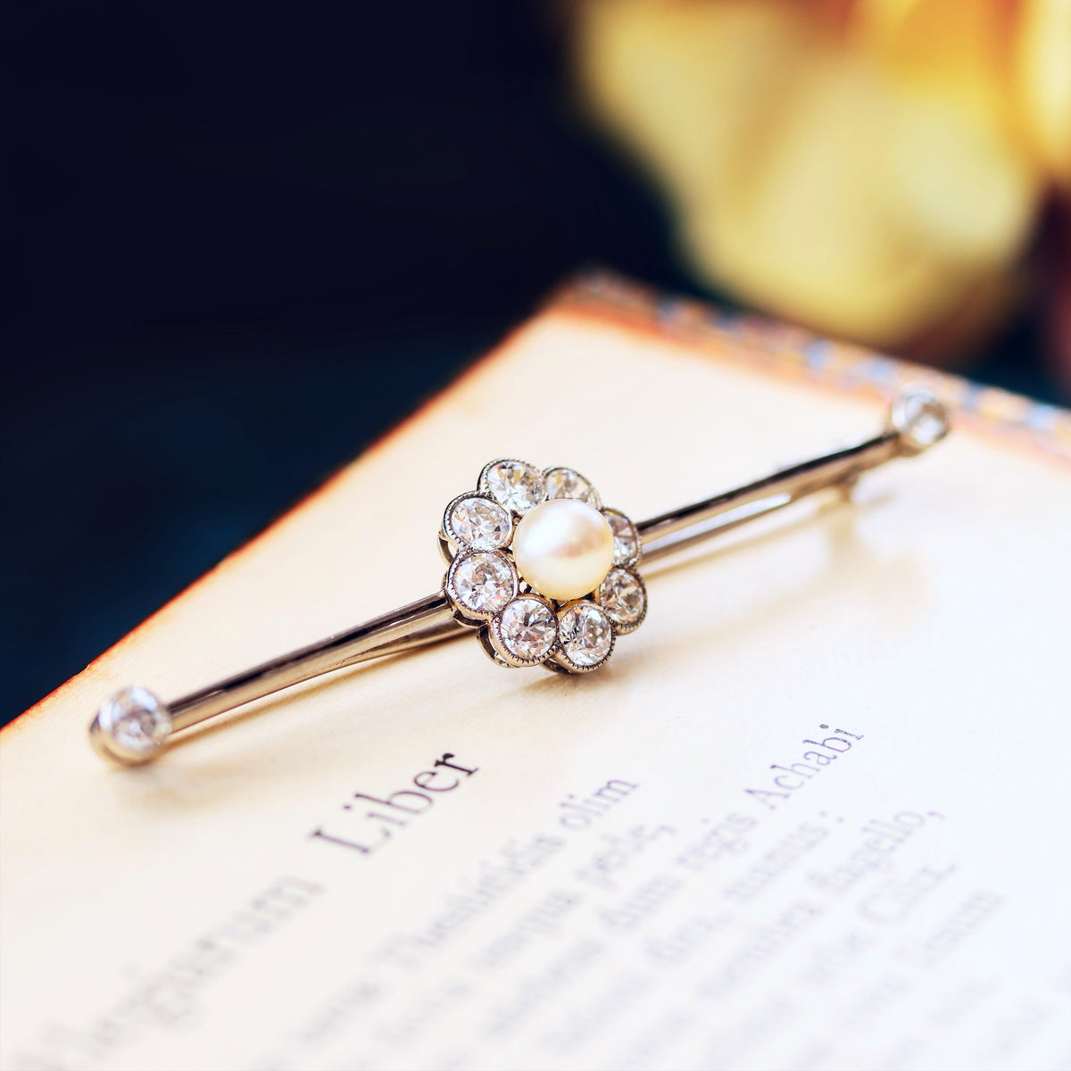 Antique Pearl & Diamond Brooch
