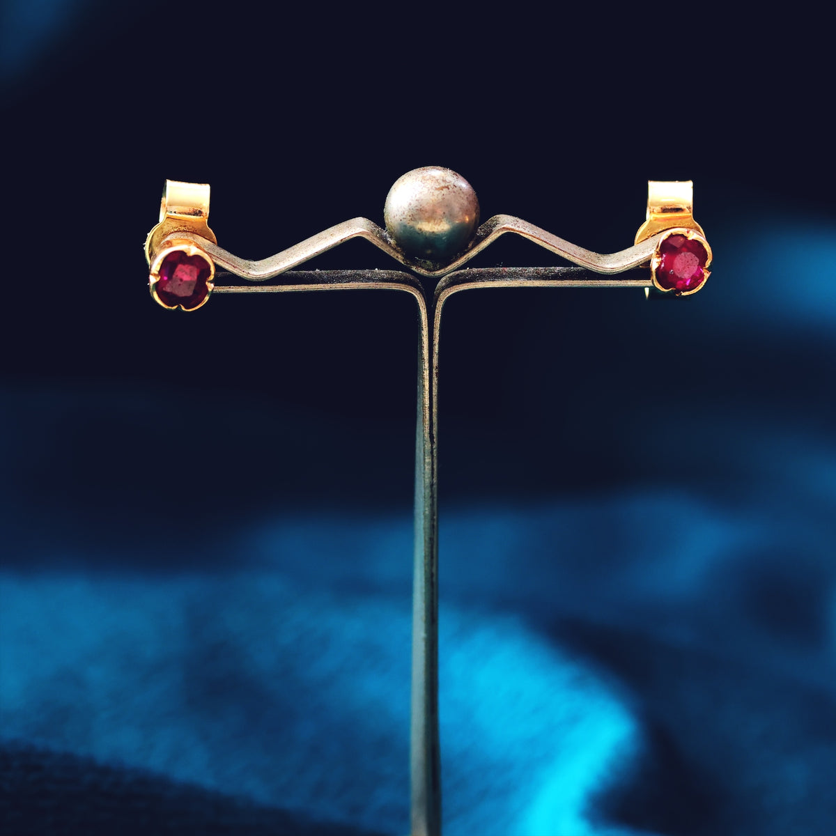 Dinky Antique Pink Ruby Stud Earrings