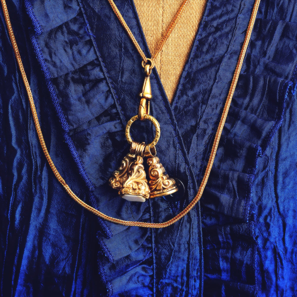 Quirky Trio of Georgian Seal Fobs Necklace