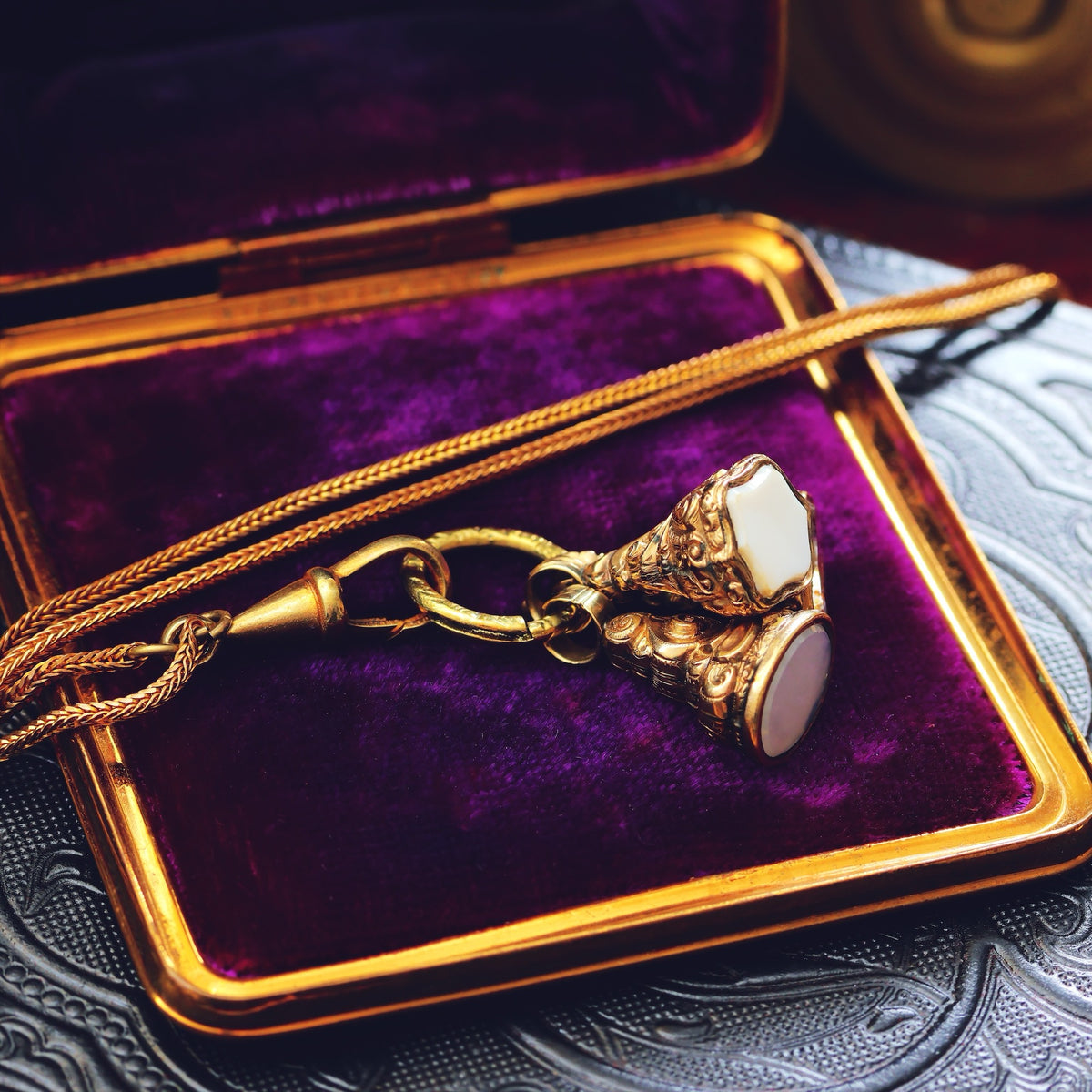 Quirky Trio of Georgian Seal Fobs Necklace