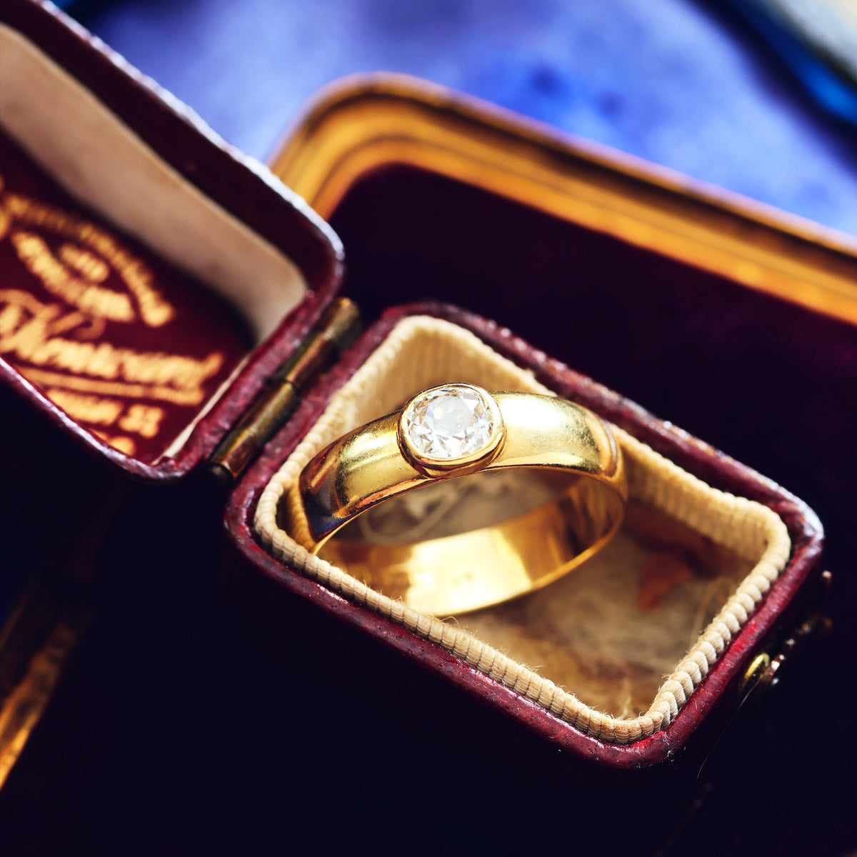 Recycled Antique Hand Cut Diamond Band Ring