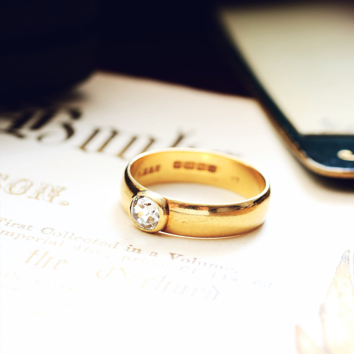 Recycled Antique Hand Cut Diamond Band Ring