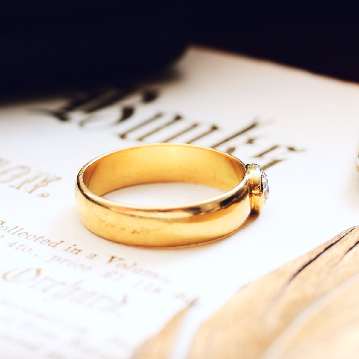 Recycled Antique Hand Cut Diamond Band Ring