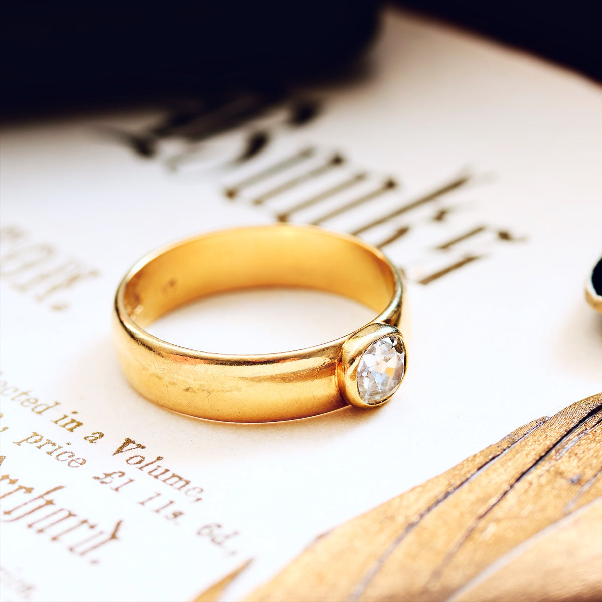 Recycled Antique Hand Cut Diamond Band Ring